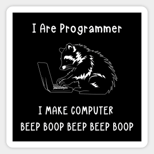 Raccoon I Are Programmer Magnet